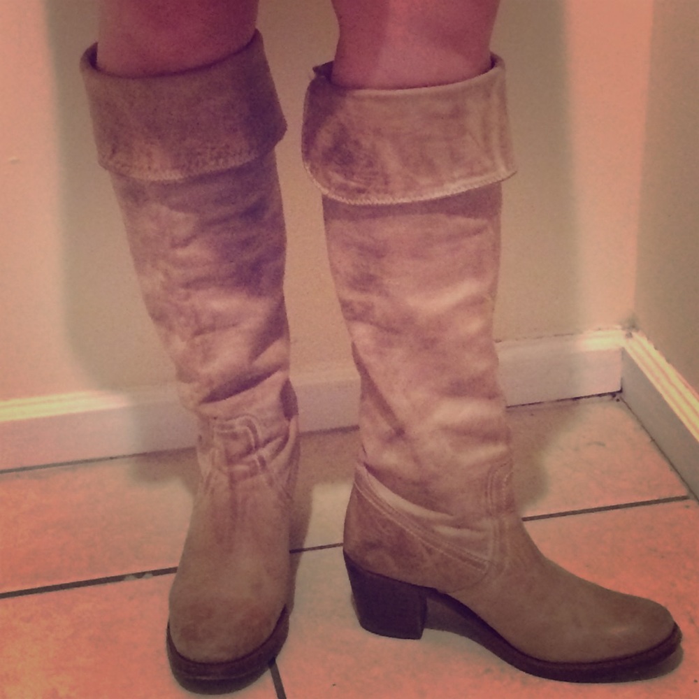 Frye Jane Tall Cuff Boots in Slate
